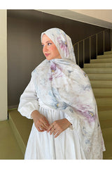 French Silk Patterned Shawl - Draped & Elegant
