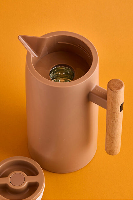 1000ml Glass Vacuum Thermos with Nordic Bamboo Handle