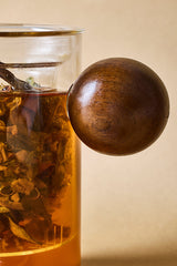 Tazza con Infusore per Tè in Vetro Borosilicato - 500ml con Dettaglio in Legno di Acacia