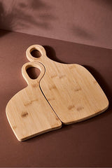 Bamboo Cutting & Serving Board Set - 2 Piece with Ergonomic Handles