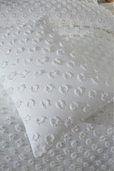 Konik Double Bed Quilt Set - 3 Piece Cotton Textured White
