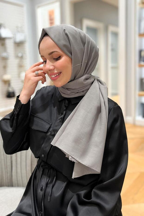 Seher Schal - Klassischer Grauer Baumwoll-Hijab ()