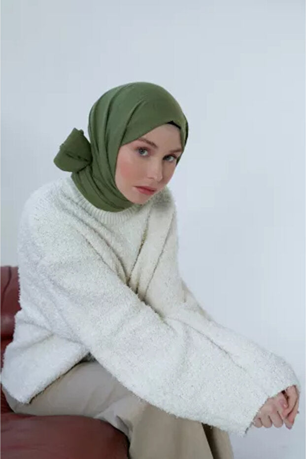 Sciarpa Neo in Cotone - Verde Haki Morbido
