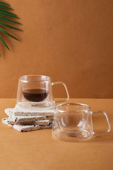 Double Walled Glass Mug - 200ml Insulated Cup