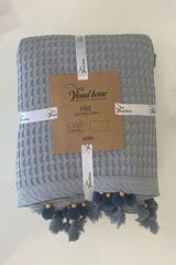 100% Cotton Double Waffle Bedspread Pike - Grey
