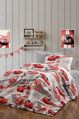 Single Car Print Duvet Cover Set with Fitted Sheet