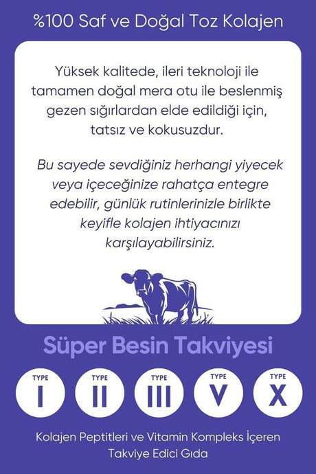 5-typové peptidy hovězího kolagenu v prášku - 30 porcí