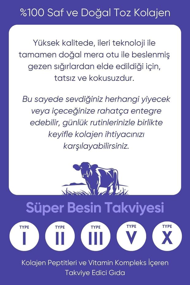 5-typové peptidy hovězího kolagenu v prášku - 30 porcí