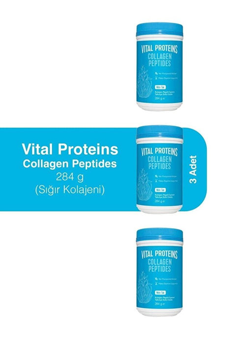 Collagen Peptides - 284g x 3 Jars, Bovine, Neutral Taste