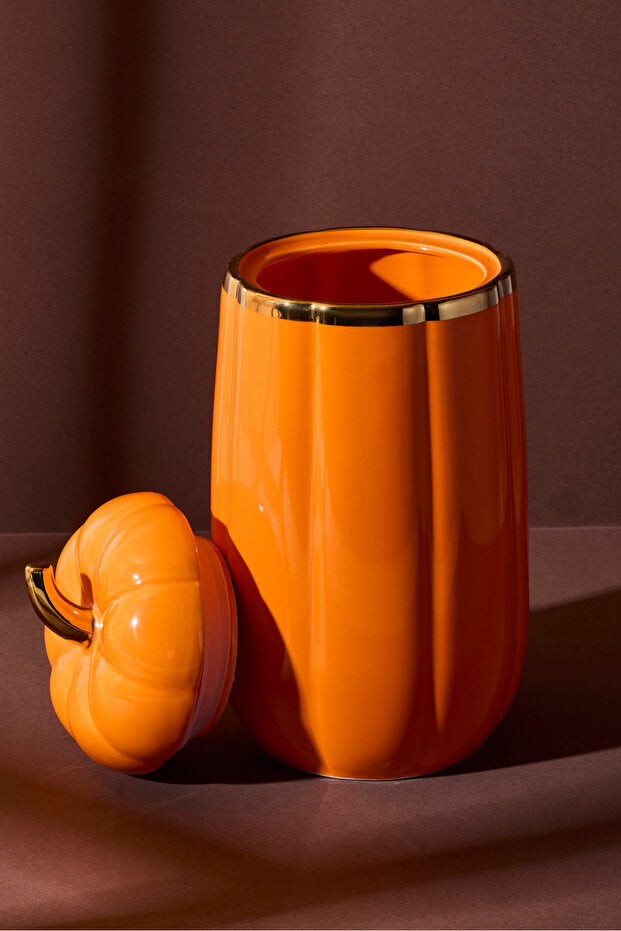 Pumpkin XL Lidded Porcelain Jar - Decorative Storage