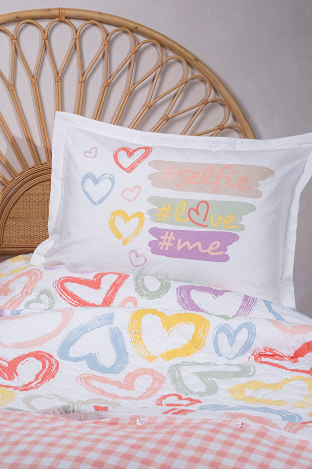 Ranforce 100% Cotton Single Bedding Set - Selfie Design, All-Season