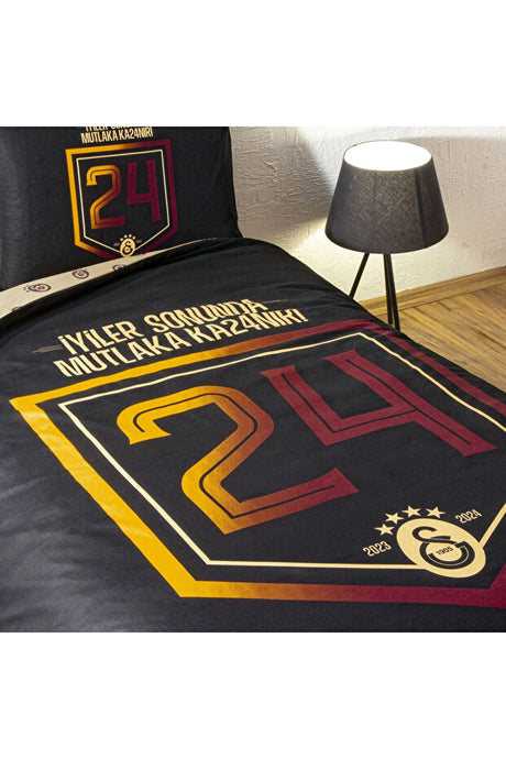 Licensed Galatasaray 24th Championship Cotton Duvet Cover Set - Single