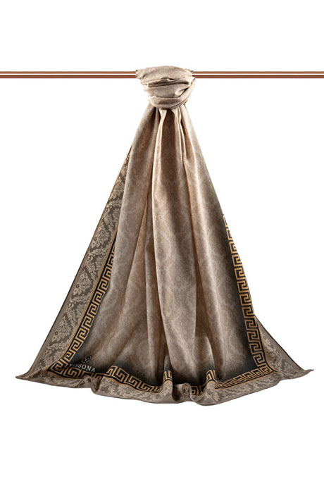 Luxury Medina Silk Shawl - Gold Baroque Pattern