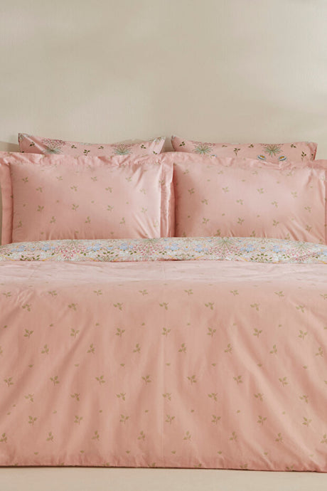 Flovy 100% Cotton Double Duvet Cover Set - Powder Pink