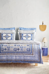 Alfama 100% Cotton Double Duvet Cover Set - Blue