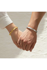 Ayetel Kursi Adjustable Stainless Steel Couple Bracelets (2-Pack)