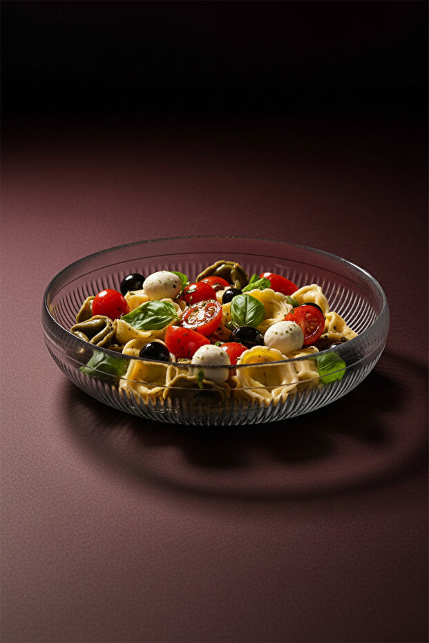 Large Glass Salad and Fruit Bowl - Scandinavian Style 26 Cm