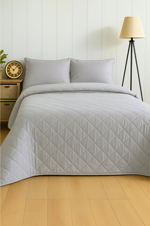 Double Bedspread Pique Set - Ultra-Soft Microfiber 3-Piece