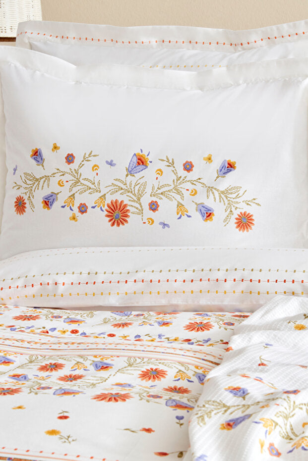 Clarice 100% Cotton Double Duvet Cover Pique Set