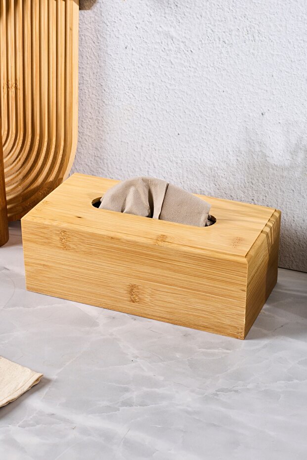 Bamboo Tissue Box Holder - Elegant & Natural Design