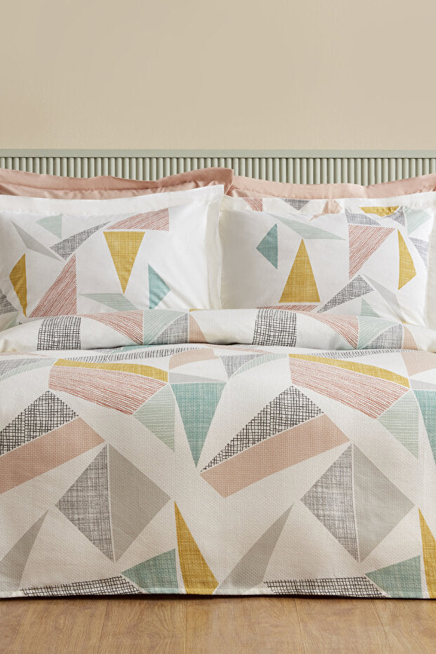 Lenny Double Size 100% Cotton Pique Bedding Set