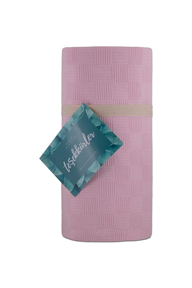 100% Cotton Checkered Single Pique Blanket - 160x230 cm