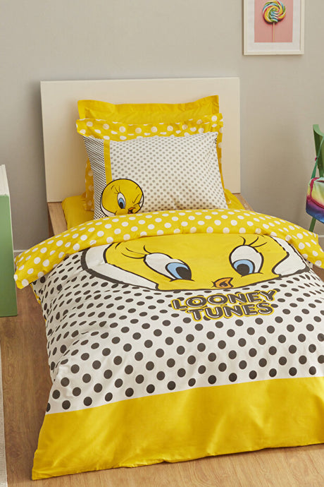 Looney Tunes Tweety 100% Cotton Single Duvet Cover Set