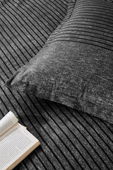 Noir Single 3-Piece Striped 100% Cotton Duvet Cover Set