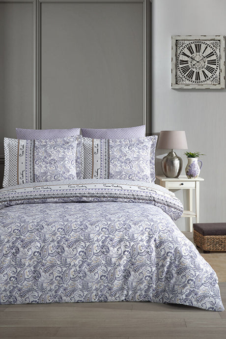 Ranforce Double Duvet Cover Set - Etnic Indigo Cotton