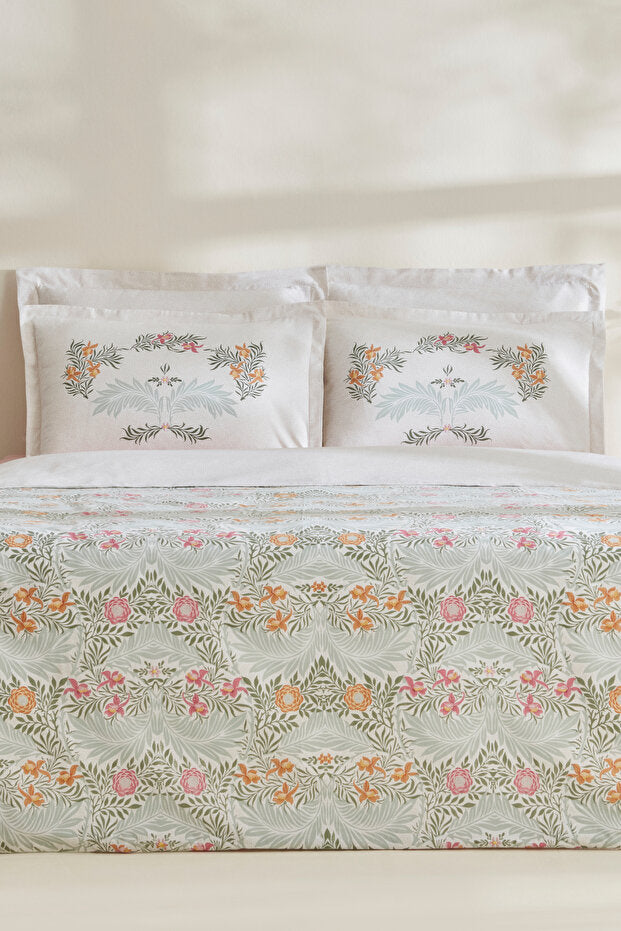 Sean 100% Cotton Double Duvet Cover Set - Floral Pattern