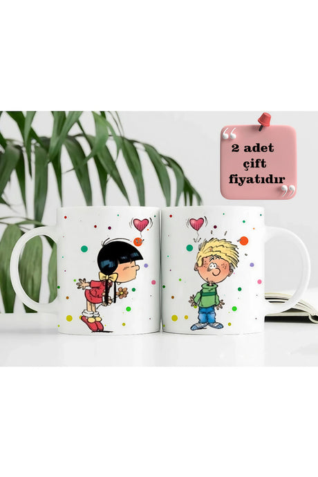 Couple's Ceramic Mugs - 300ml x 2 for Valentine's Day