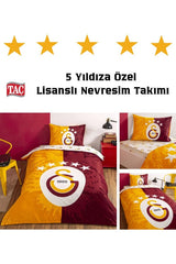 Licensed Galatasaray 5th Star Single 100% Cotton Duvet Cover Set