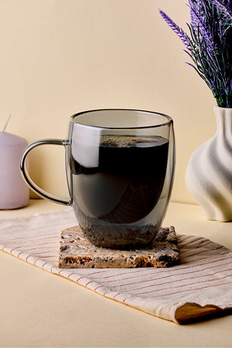Double-Walled Glass Mug - 300ml Capacity for Hot & Cold Drinks