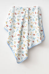 Safari Pattern 100% Cotton Baby Blanket - 80x90 Cm