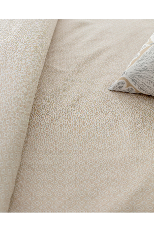 Kerman Double Size Duvet Cover Set - Beige/Grey