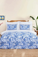 Bellance Blue 100% Cotton Double Duvet Cover Set