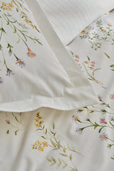 Single Floral 100% Cotton Duvet Cover Set - Green