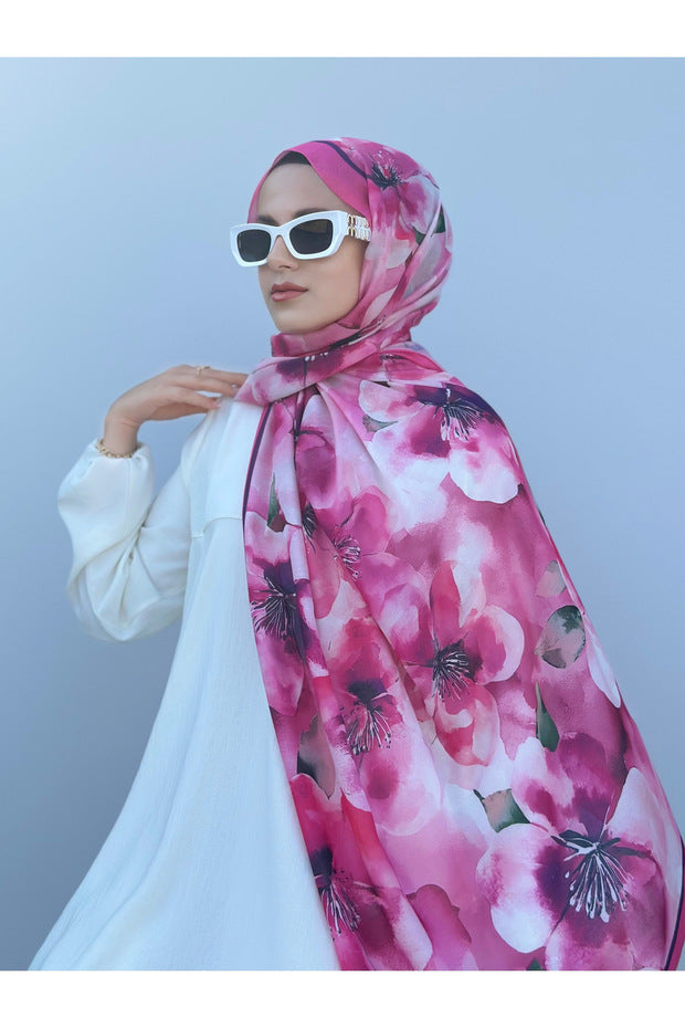 Elegant Floral Cotton Shawl