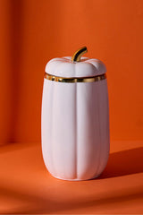 Pumpkin Porcelain Lidded Storage Jar - 23x12.4 cm