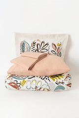 Gloria 100% Cotton Double Duvet Cover Set - Vibrant Leaf Design