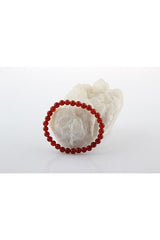 Red Agate Natural Stone Bracelet - 6mm Beads, 18-19cm, Gift Boxed