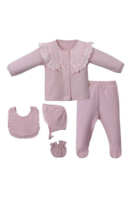 Baby 5-Piece Ruffled Quilted Hospital Exit Set - 0-3 Months