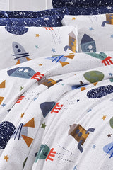 Spacex Navy Single Pique Bedspread Set - 100% Cotton