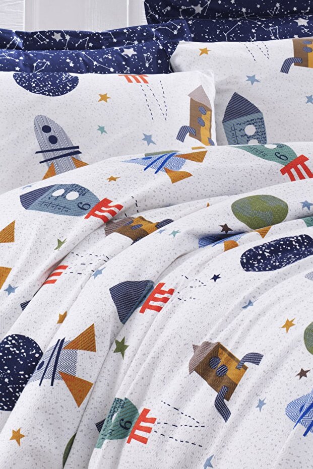 Spacex Navy Single Pique Bedspread Set - 100% Cotton