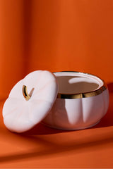Elegant Pumpkin Porcelain Storage Jar - 21x10.2 cm