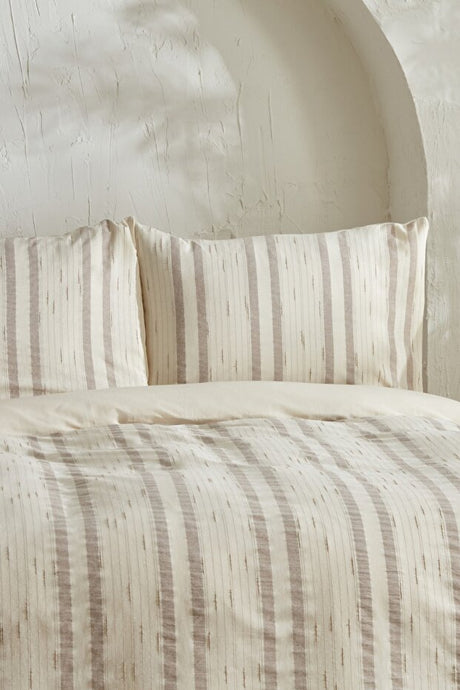 100% Cotton Double Duvet Cover Set - Beige 200x220cm