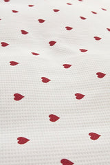 Amour 100% Cotton Double Pique Set - Red Hearts Design
