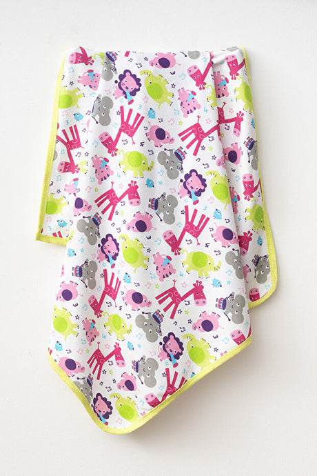 Safari Animal Print 100% Cotton Single Layer Baby Blanket 80x90 cm