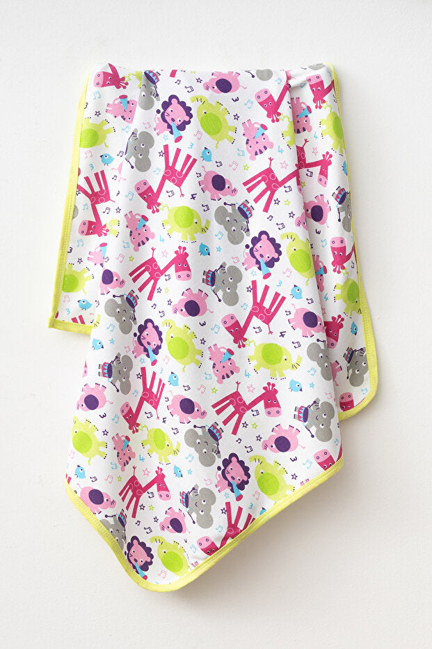 Safari Animal Print 100% Cotton Single Layer Baby Blanket 80x90 cm
