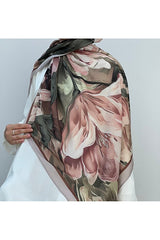 Floral Cotton Soft Scarf - Non-Slip & Elegant ()